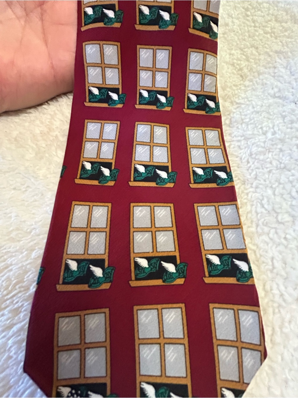 🎁3 for $30 - Burgundy Patterned Necktie